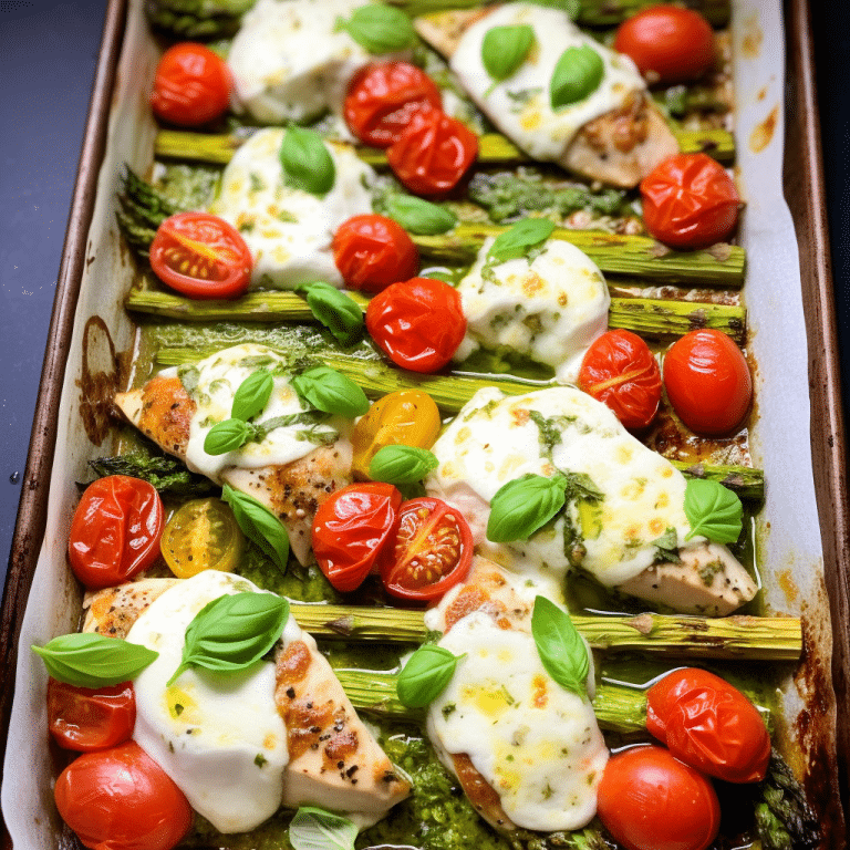 Quick and Simple: Preparing a Mouthwatering Mozzarella & Pesto Chicken Sheet Pan Dinner