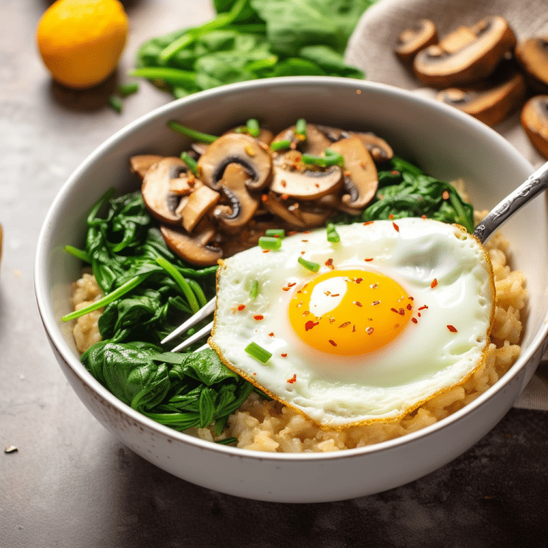 How to Make a Savory Oatmeal Bowl with Mushrooms and Spinach