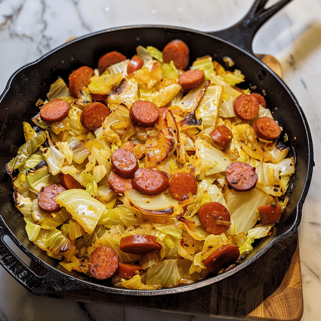 Cabbage and Kielbasa Skillet