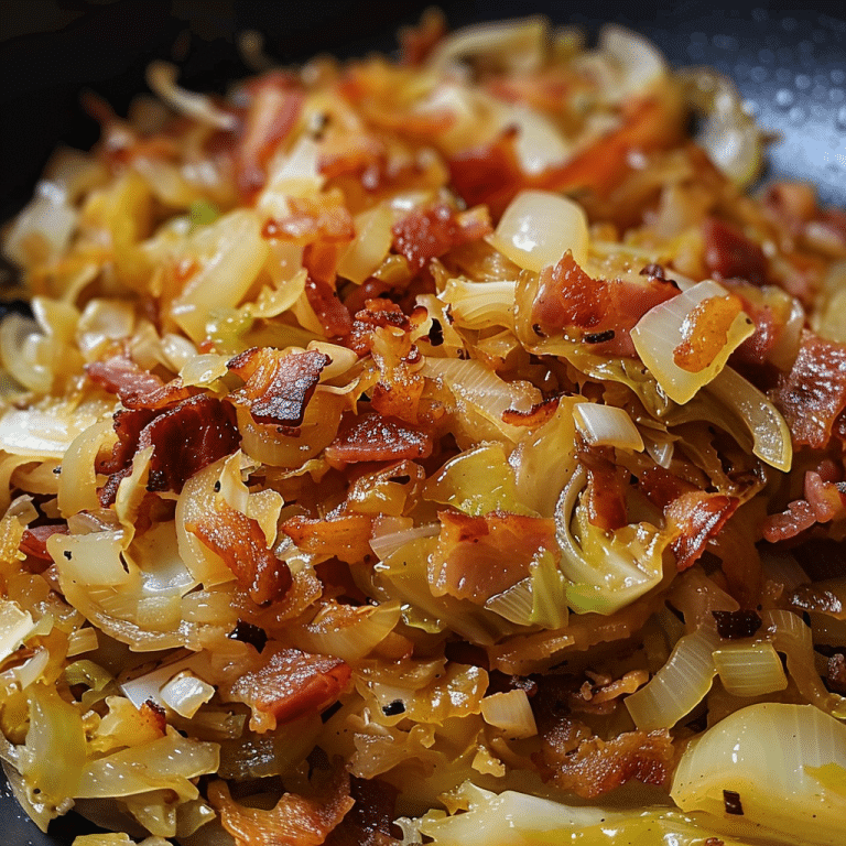 Fried Cabbage with Bacon and Onion