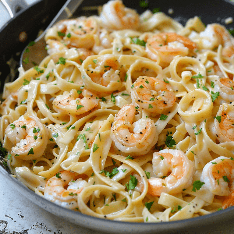 Cooking One Pan Shrimp Fettuccine Alfredo for Beginners