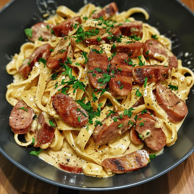 Homemade Smoked Sausage Cajun Alfredo Recipe