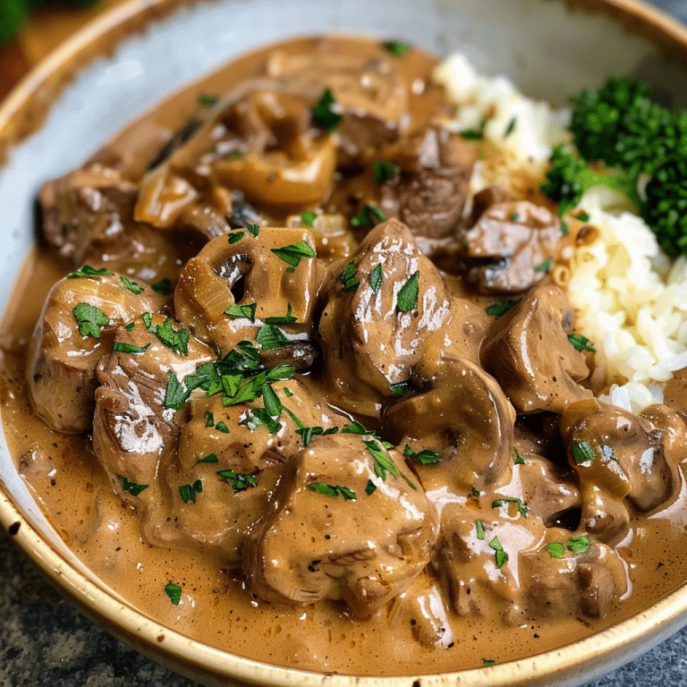 Quick and Simple Slow Cooked Steak Diane Casserole