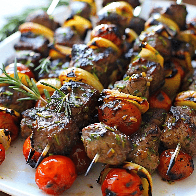 Rosemary Garlic Steak Kebabs