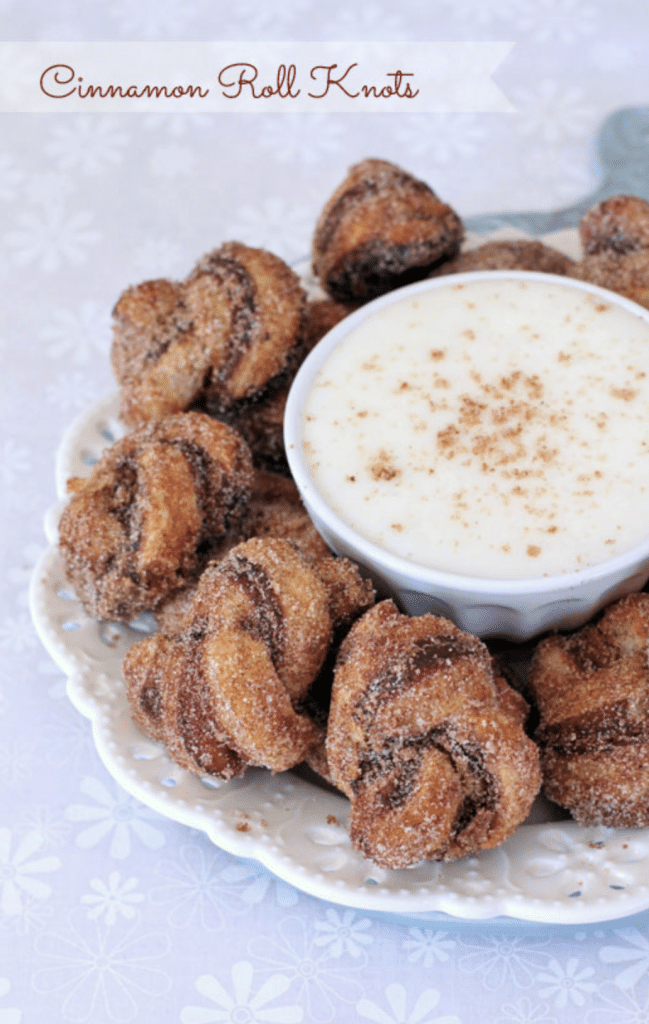 Cinnamon Roll Puff Pastry Knots with Cream Cheese Glaze