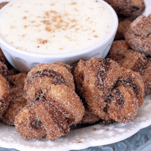 Cinnamon Roll Puff Pastry Knots with Cream Cheese Glaze