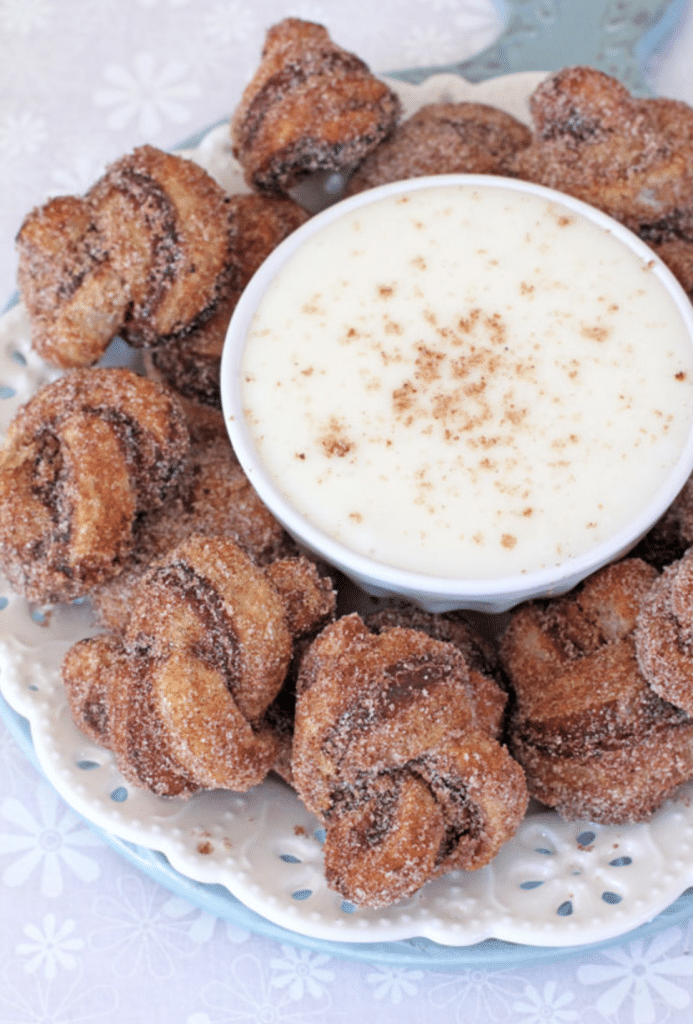 Cinnamon Roll Puff Pastry Knots with Cream Cheese Glaze