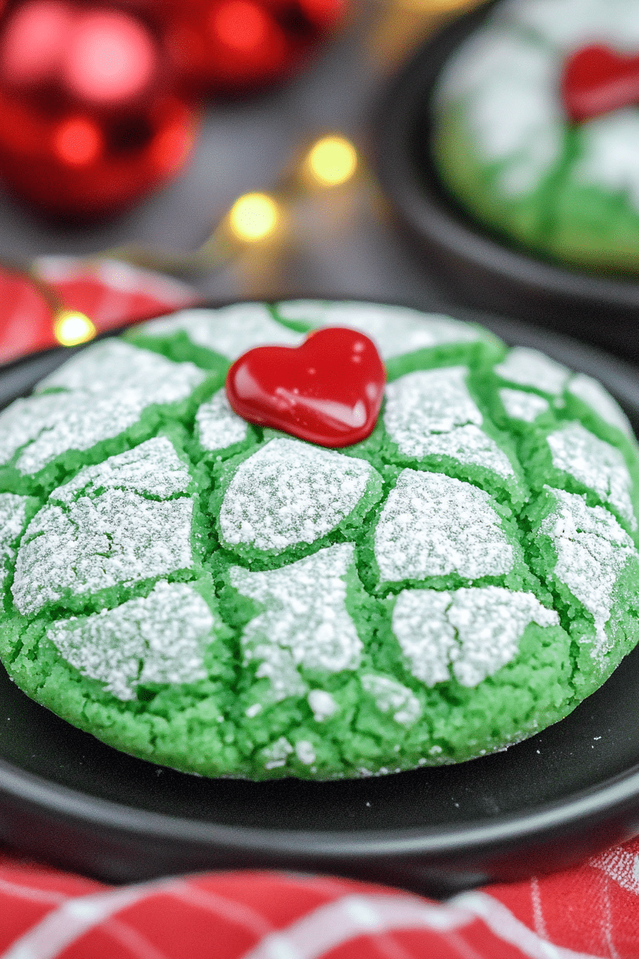 Grinch Crinkle Cookies