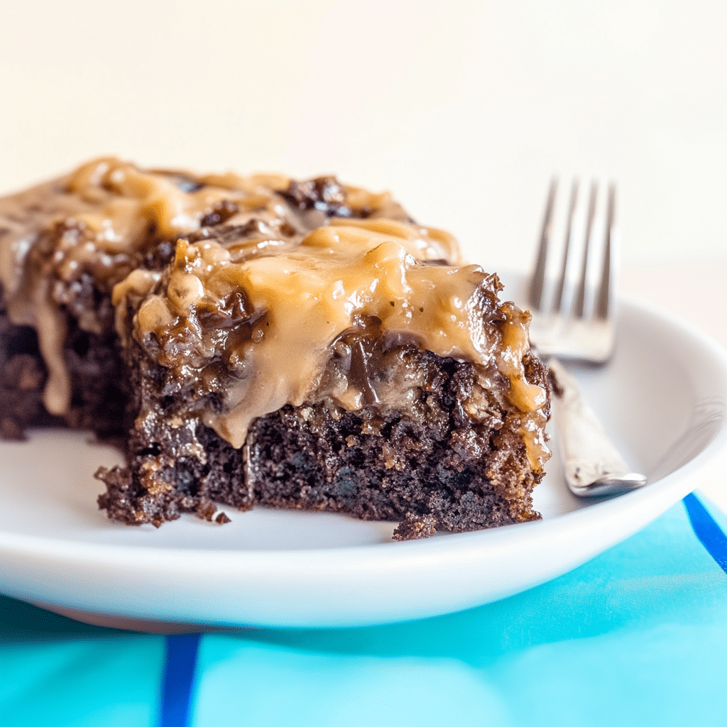 German Chocolate Poke Cake