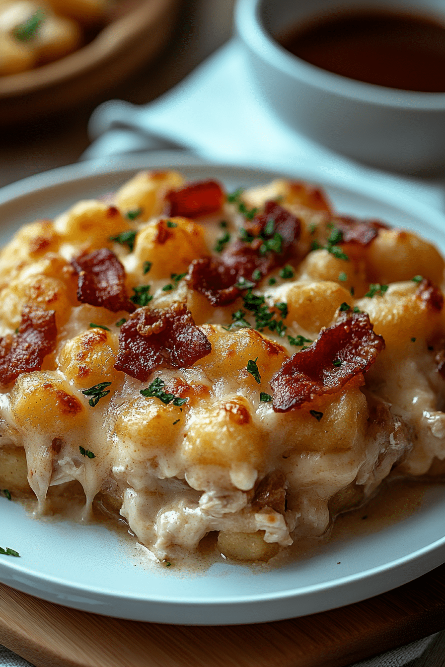 Chicken Bacon Ranch Tater Tot Casserole