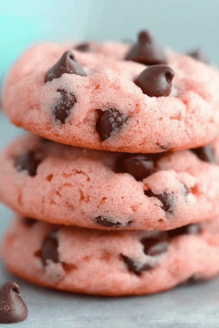 Strawberry Cake Mix Cookies With Chocolate Chips