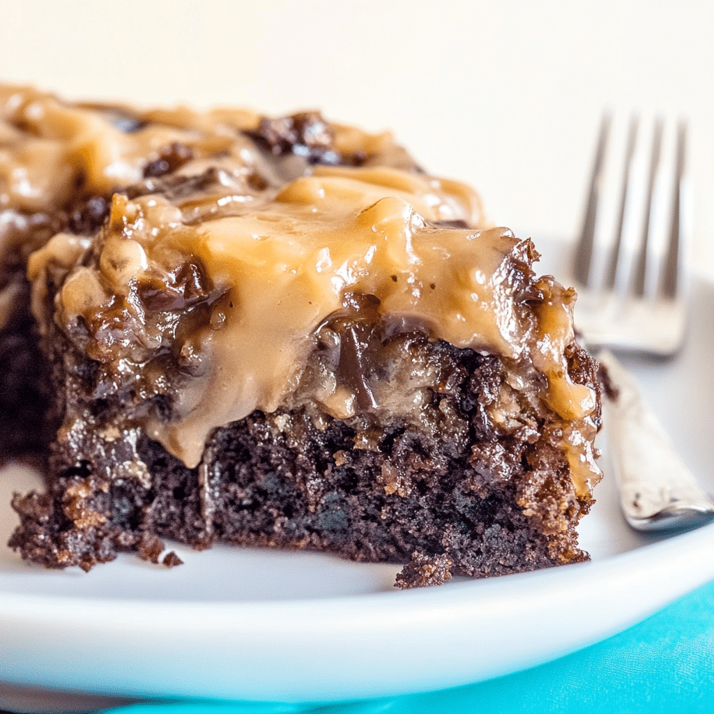 German Chocolate Poke Cake