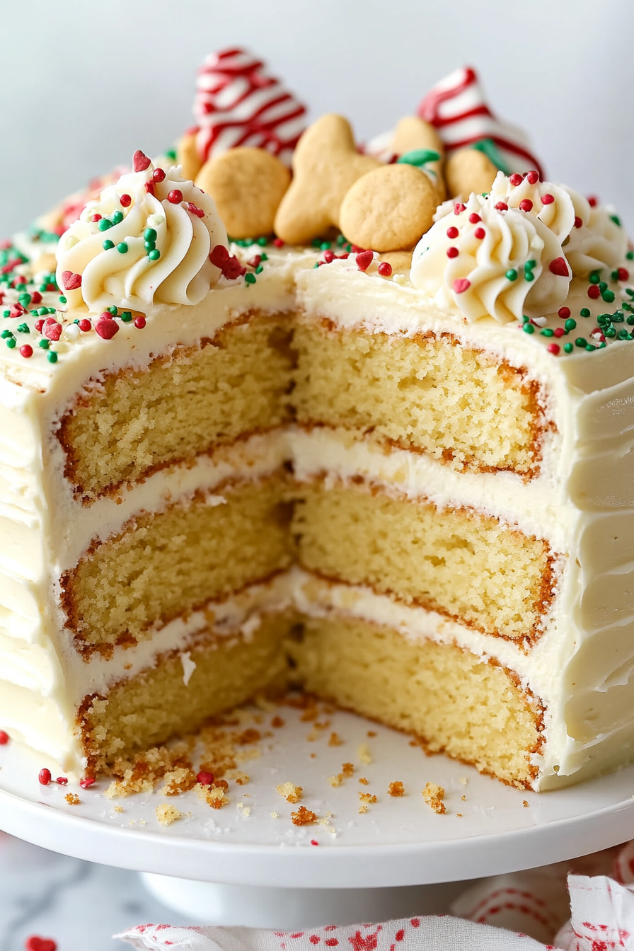 Baileys Vanilla Cookie Layer Cake with Frosting Recipe Final Dish Presentation