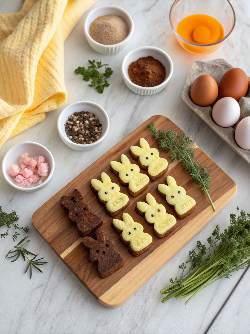 Bunny Peeps Wrapped in Brownie Blankets Recipe ingredients