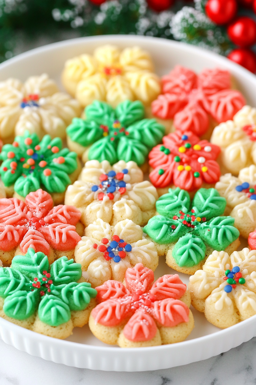 Buttery Classic Spritz Cookies Recipe Final Dish Presentation