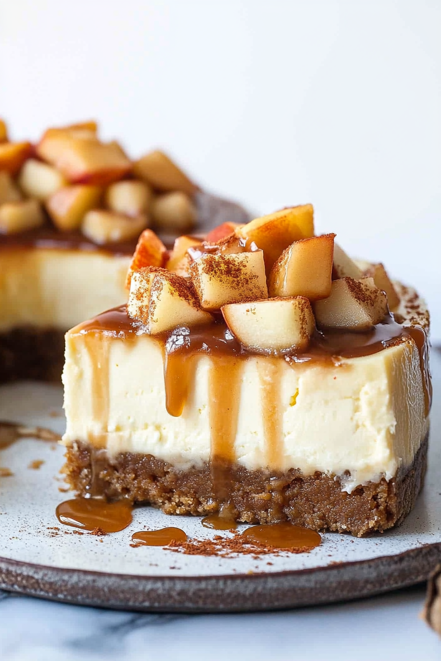 Caramel Apple Blondie Cheesecake Final Dish Presentation