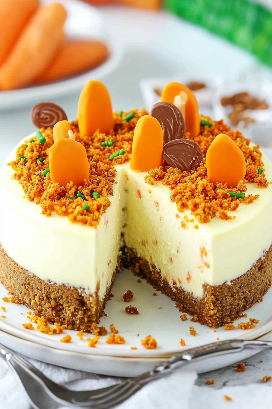 Carrot Cake Cheesecake Recipe Final Dish Presentation