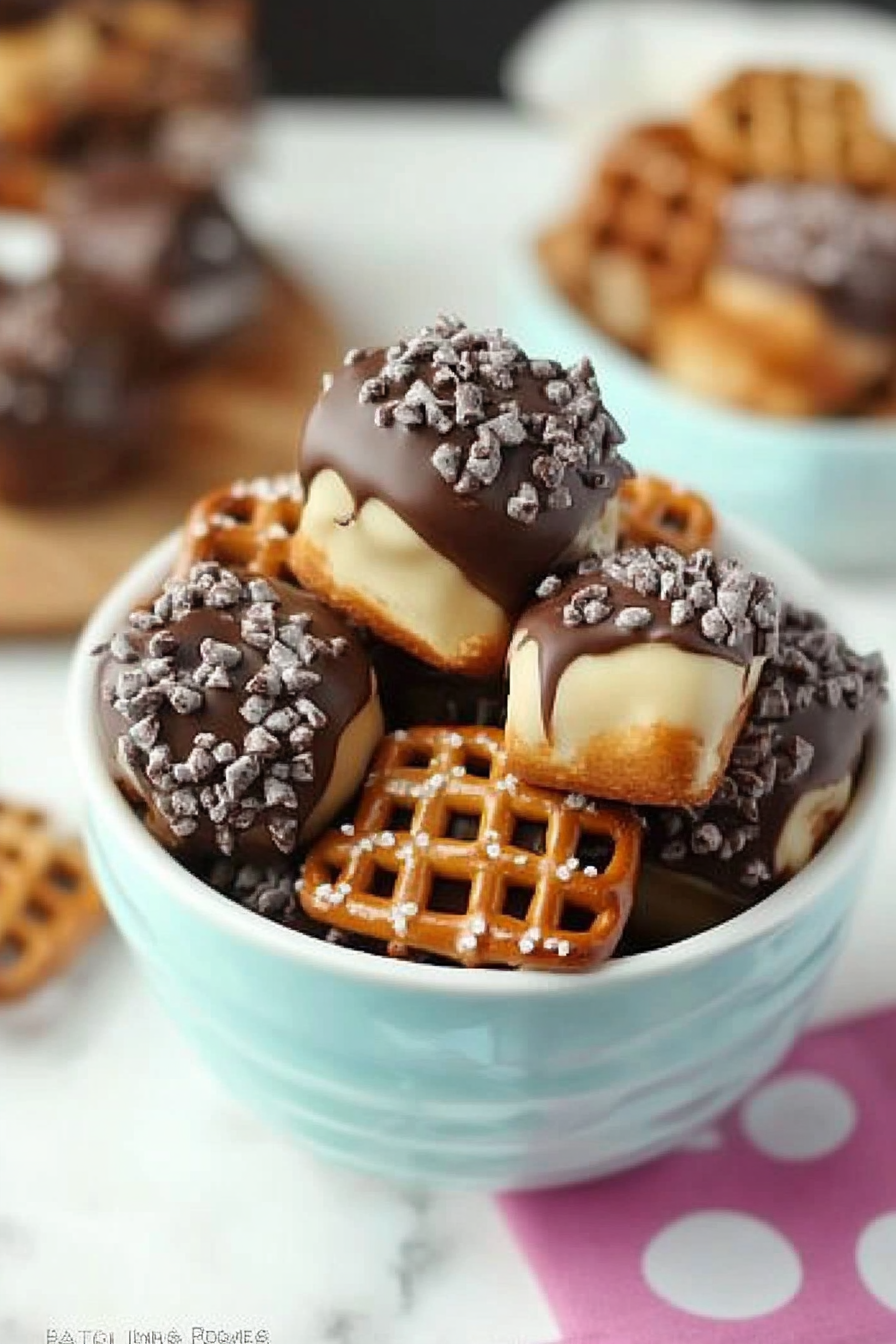 Chocolate Nutella Pretzel Bites Recipe Final Dish Presentation