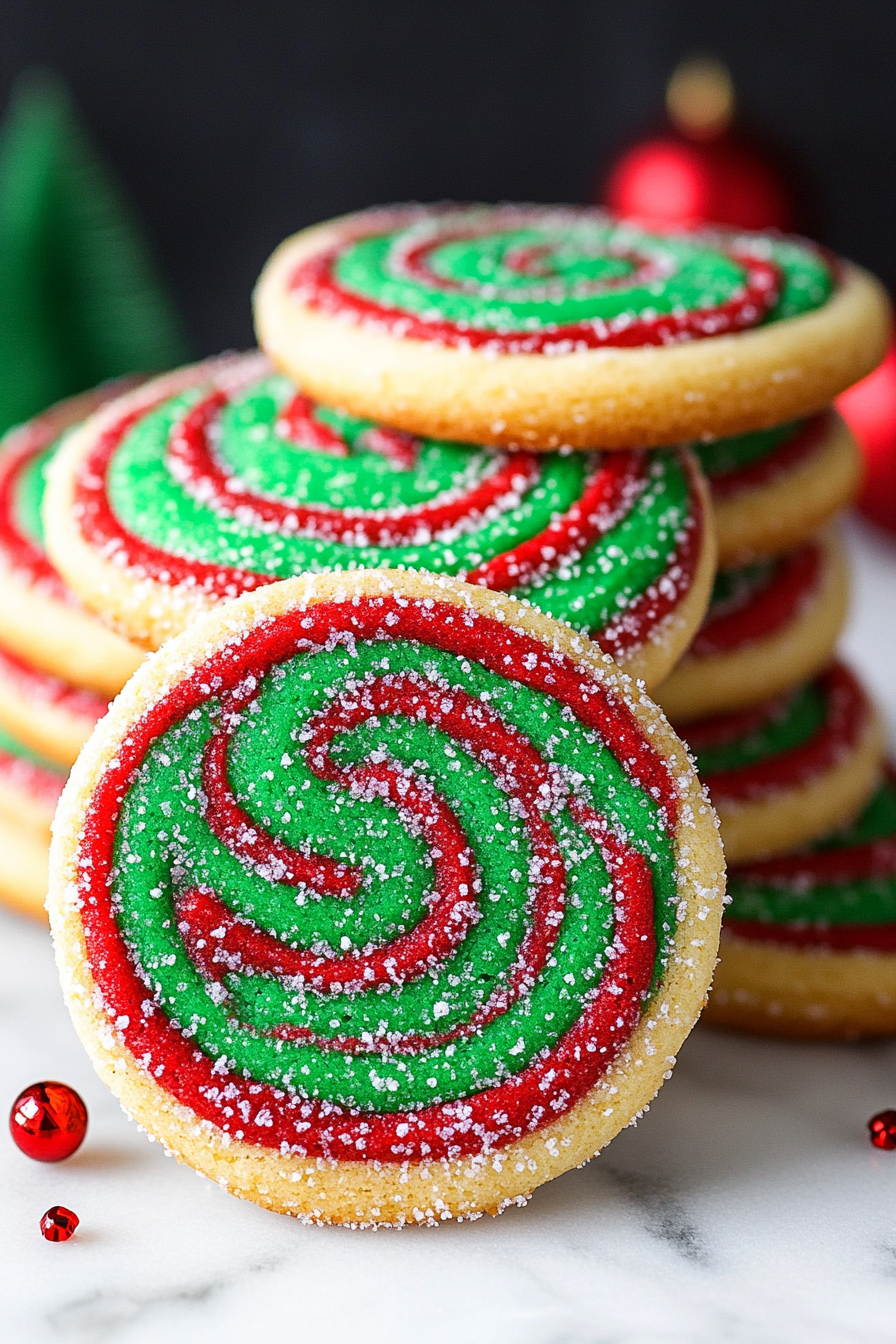 Christmas Pinwheel Cookies Recipe Final Dish Presentation