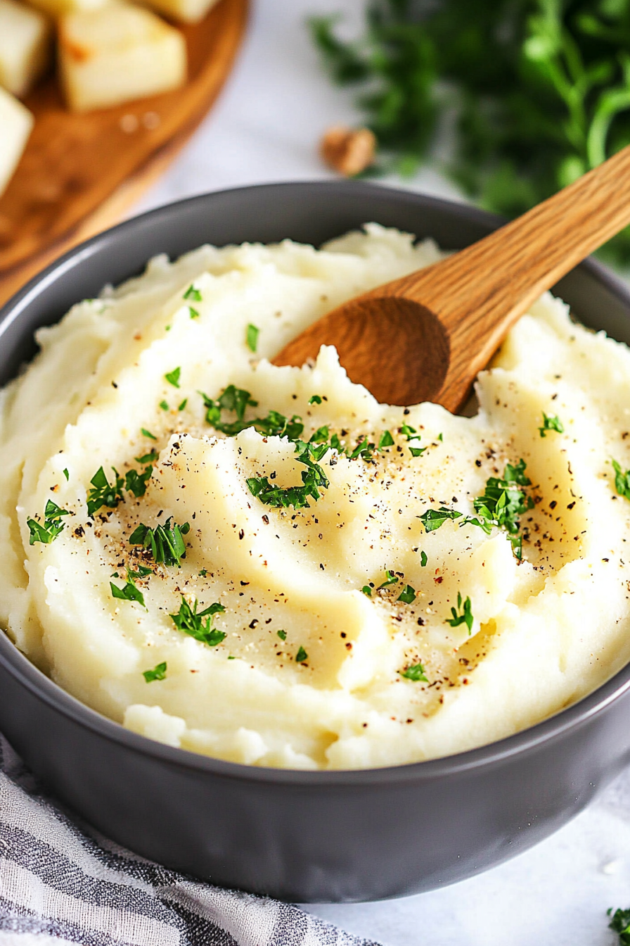 Chunky Garlic Mashed Potatoes Recipe Final Dish Presentation