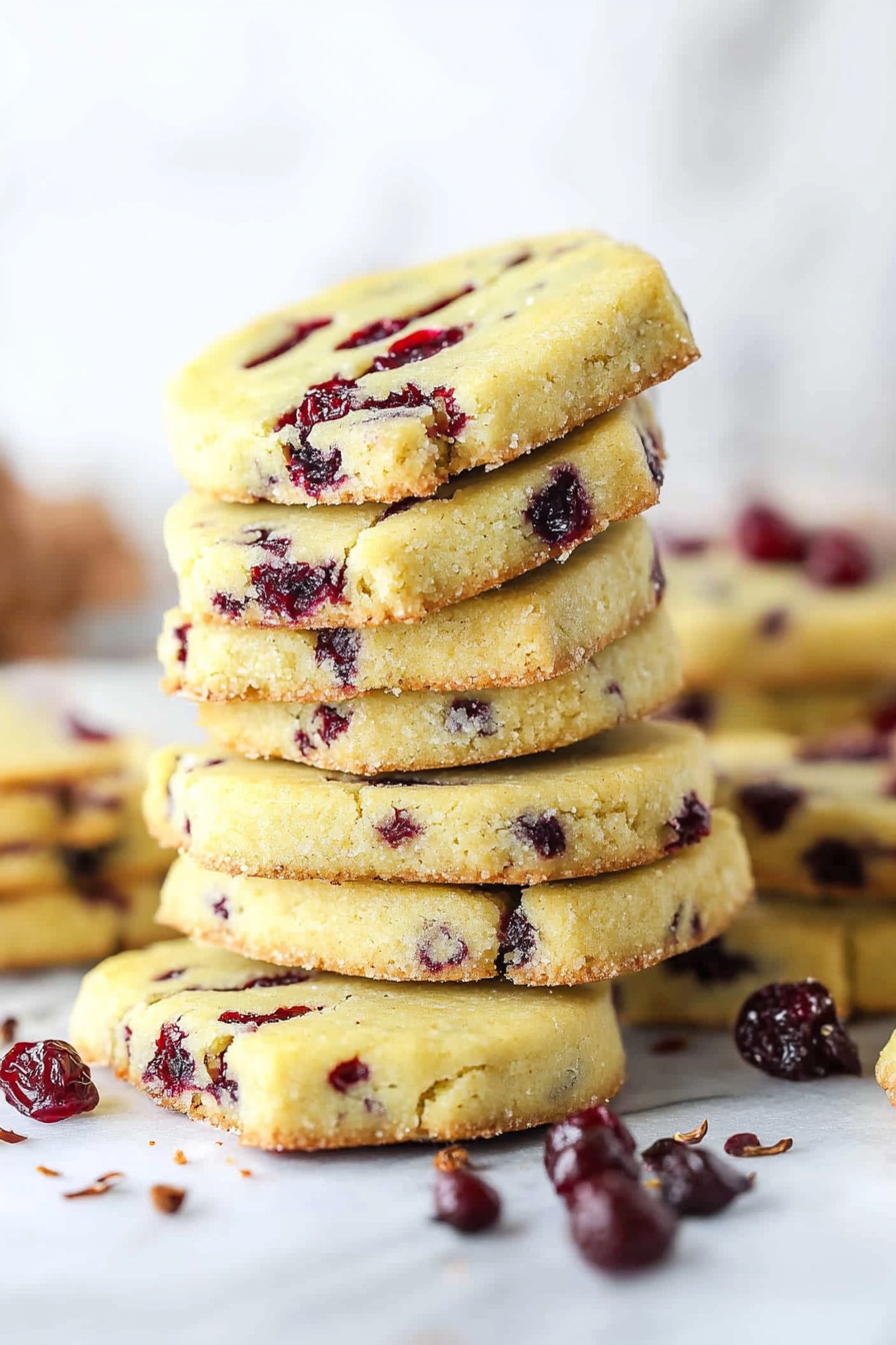 Cranberry Orange Shortbread Cookies Recipe Final Dish Presentation