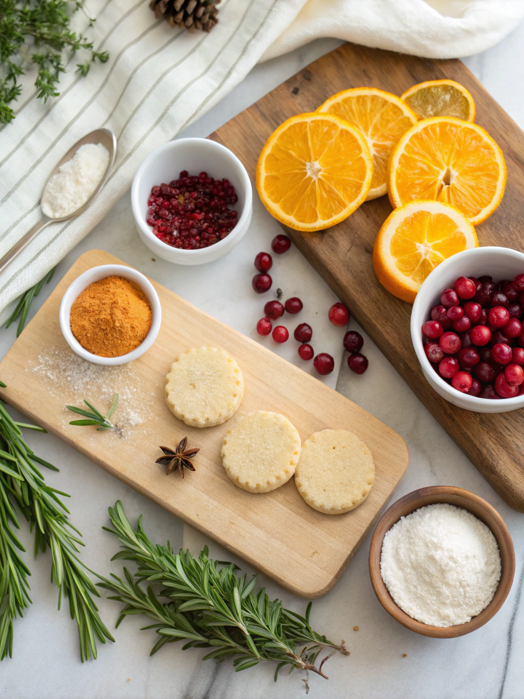 Cranberry Orange Shortbread Cookies Recipe ingredients