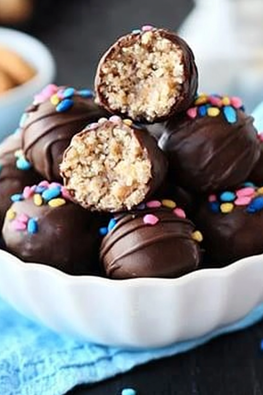 Crispy Peanut Butter Balls Recipe Final Dish Presentation
