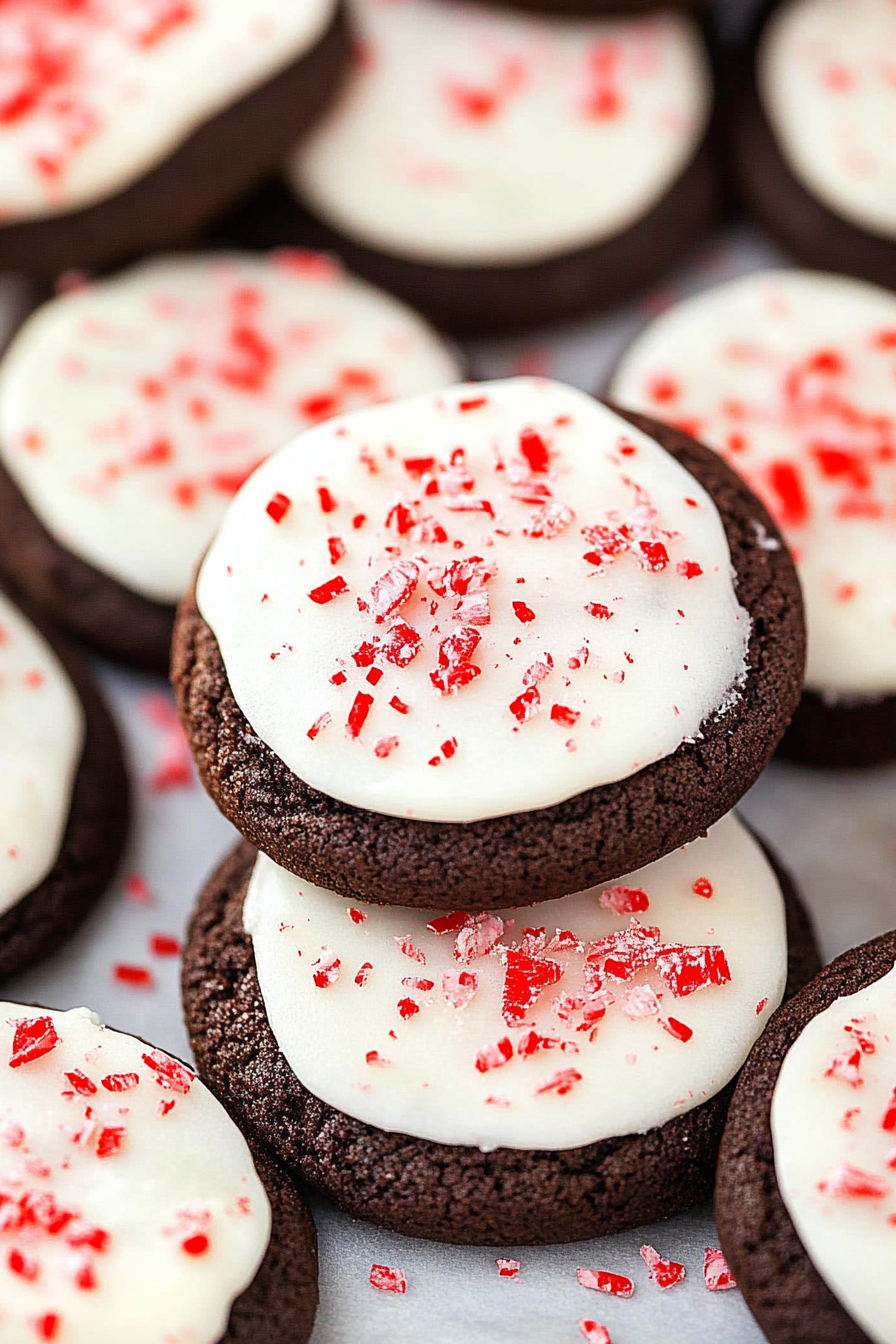 Frosted Peppermint Chocolate Cookies Recipe Final Dish Presentation