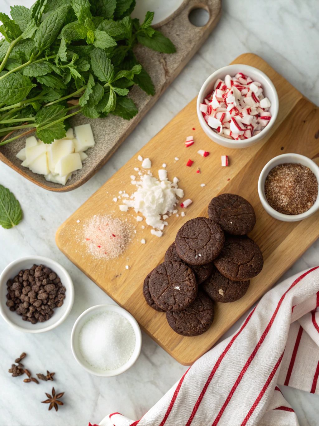 Frosted Peppermint Chocolate Cookies Recipe ingredients