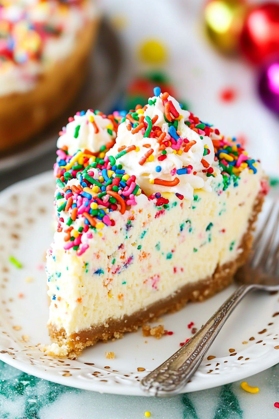 Funfetti Cheesecake Recipe: A Festive and Delicious Dessert Idea Final Dish Presentation