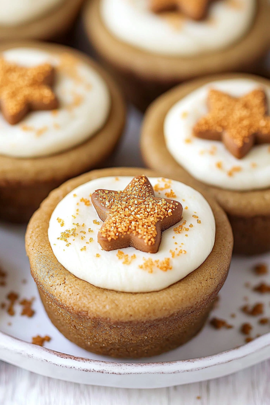 Gingerbread Cheesecake Cookie Cups Recipe Final Dish Presentation