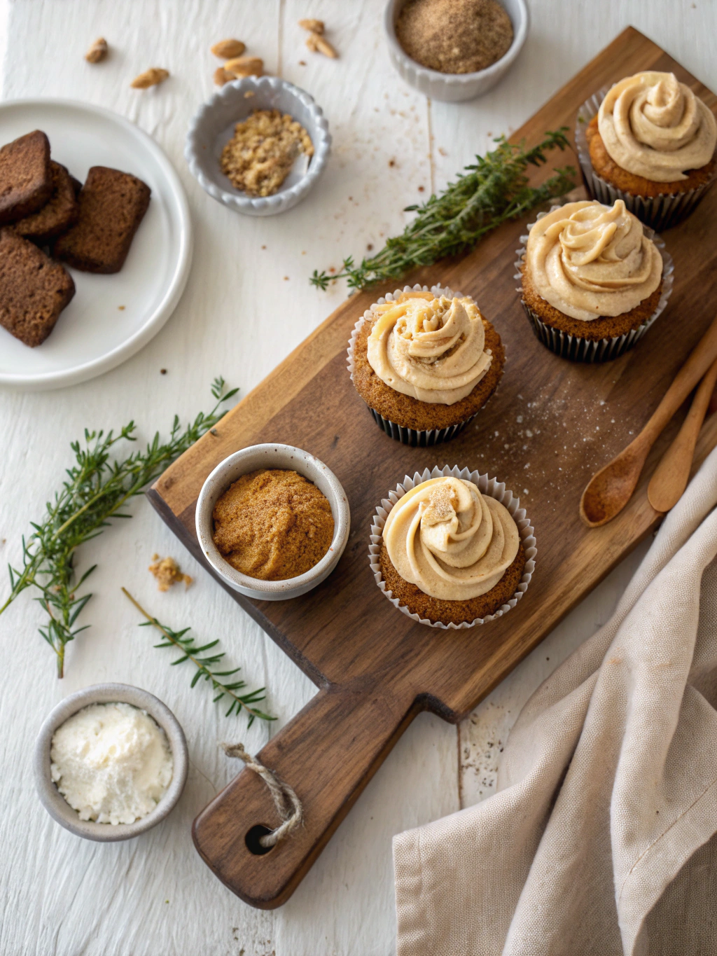 Gingerbread Cupcakes with Caramel Molasses Cream Cheese Frosting Recipe ingredients