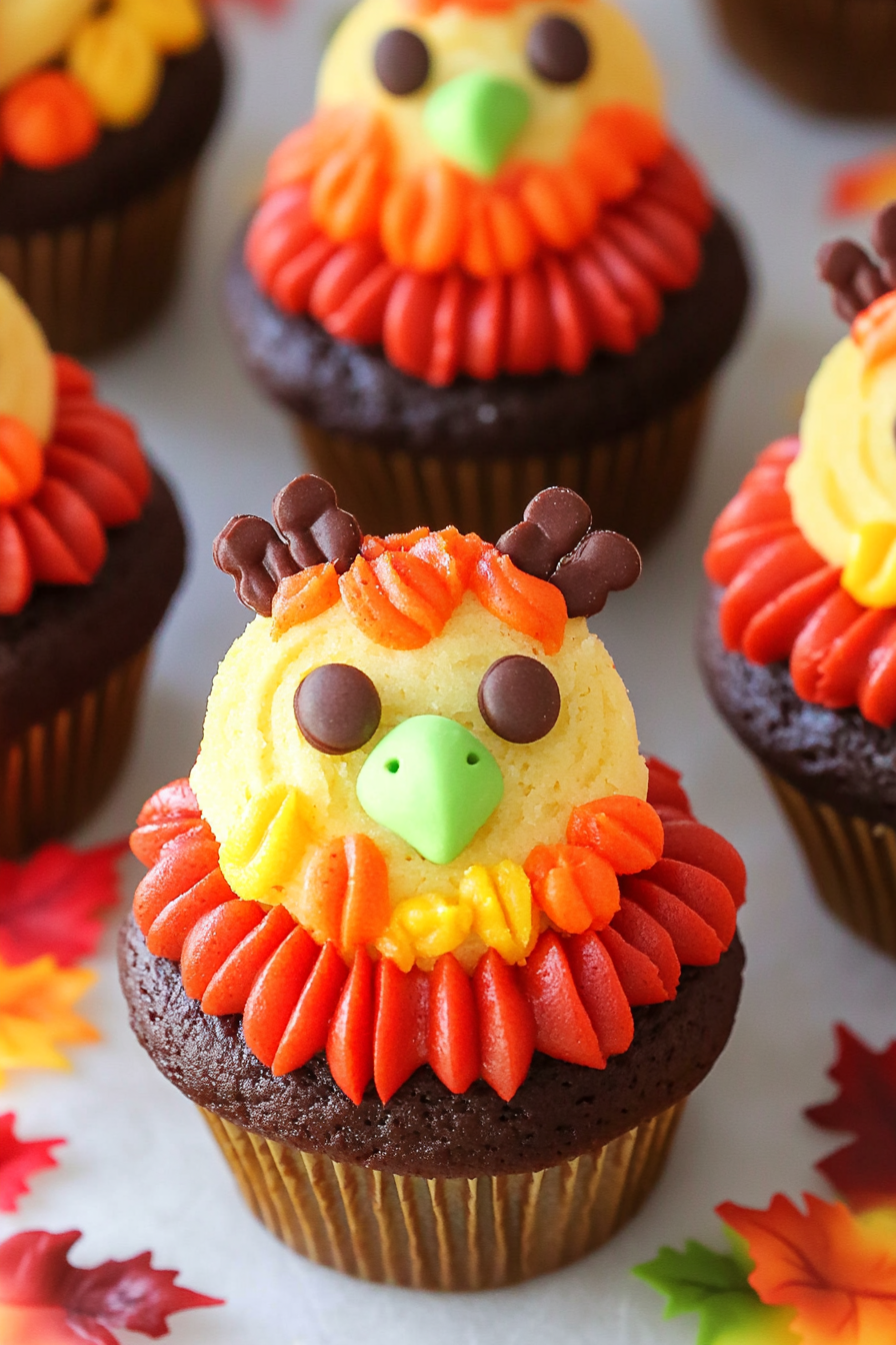 How to Make Adorable Turkey Cupcakes for Thanksgiving Final Dish Presentation