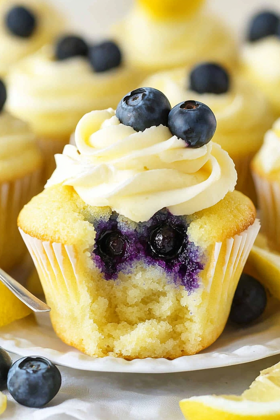 Lemon Blueberry Cupcakes Recipe: A Refreshing Dessert Delight Final Dish Presentation