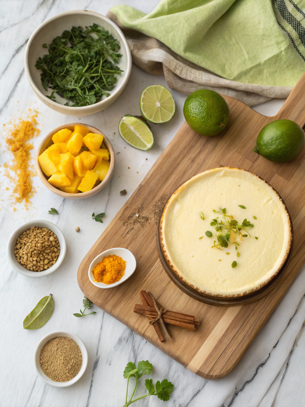 Mango Key Lime Cheesecake Recipe ingredients