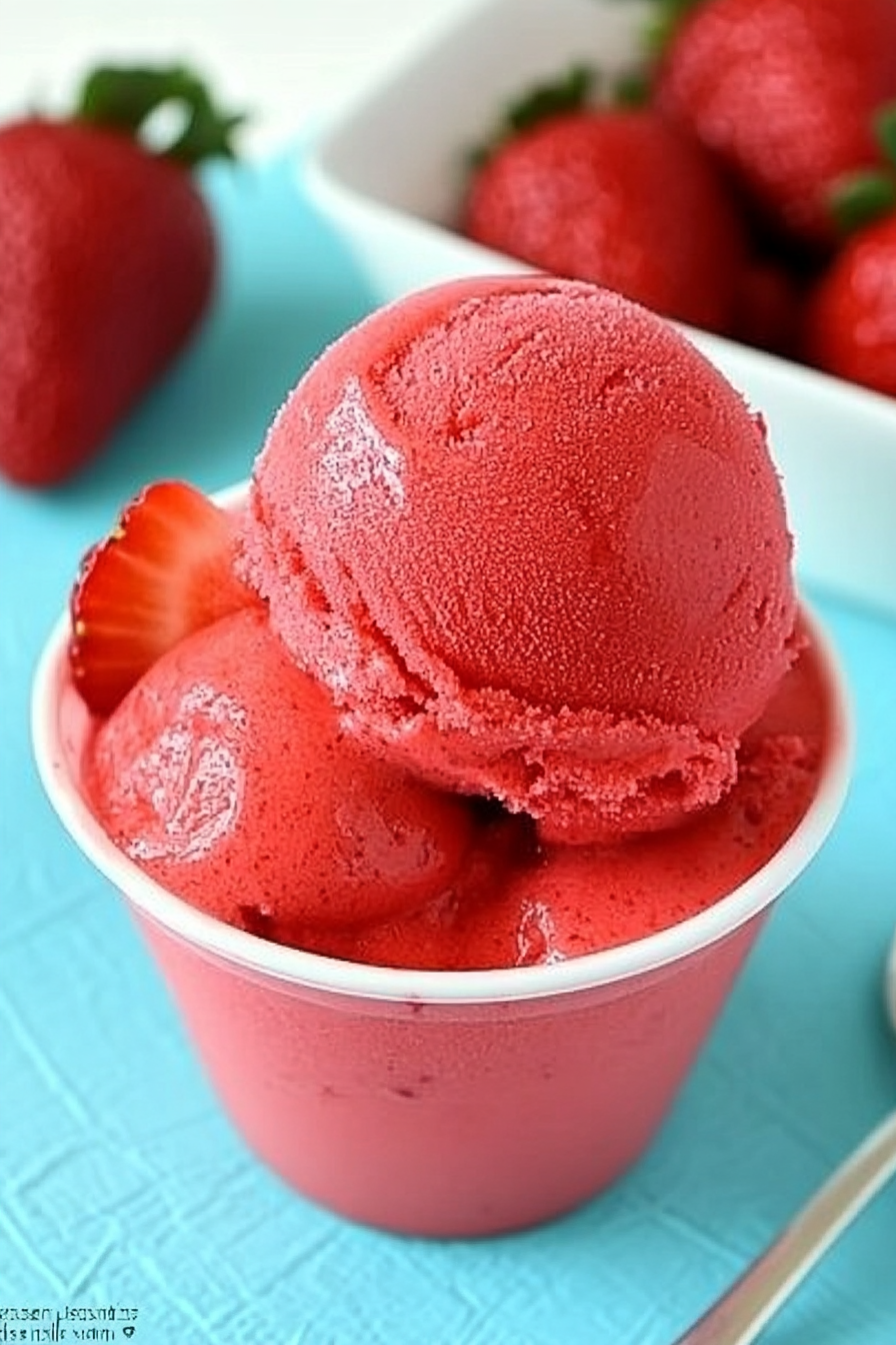 One-Ingredient Strawberry Ice Cream Recipe Final Dish Presentation