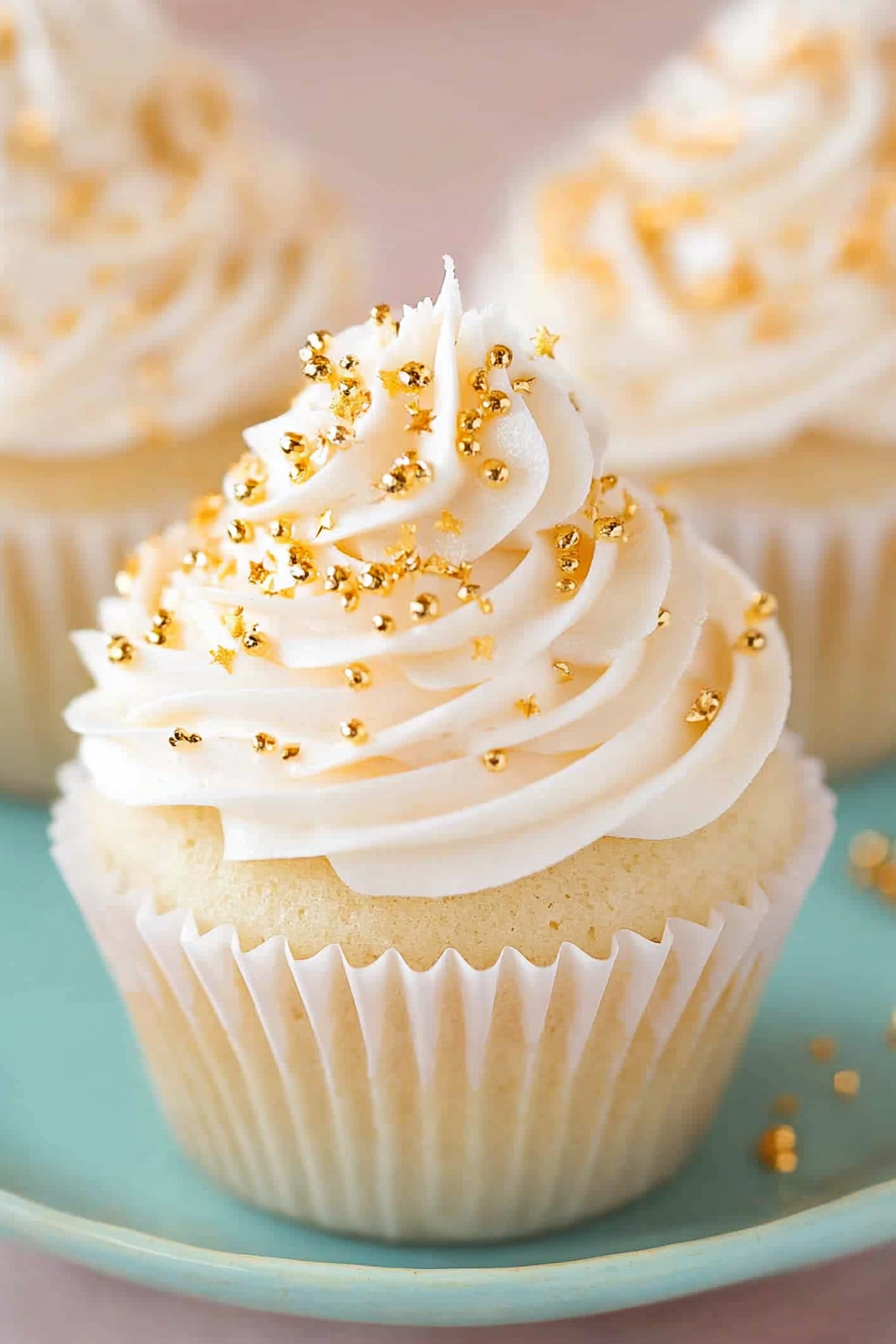 Perfectly Moist Vanilla Cupcake Recipe  Final Dish Presentation