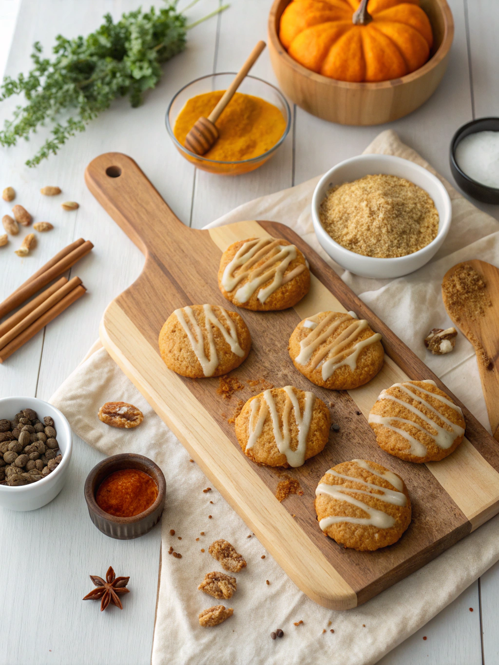 Pumpkin Cookies Drizzled with Cinnamon Glaze Recipe ingredients