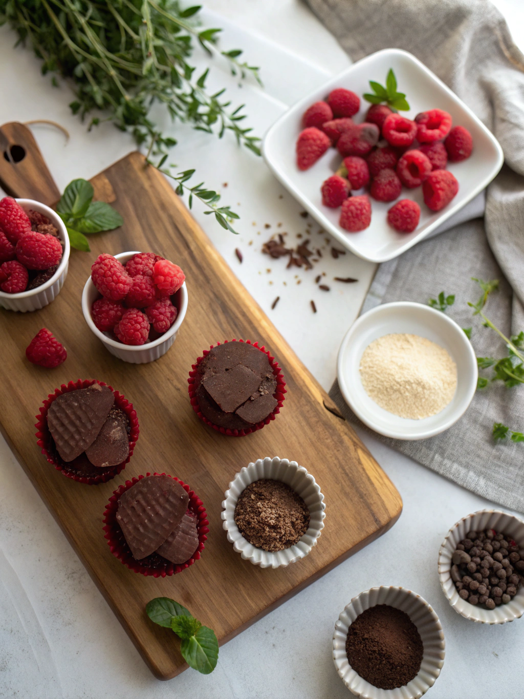 Raspberry Chocolate Cupcakes Recipe ingredients