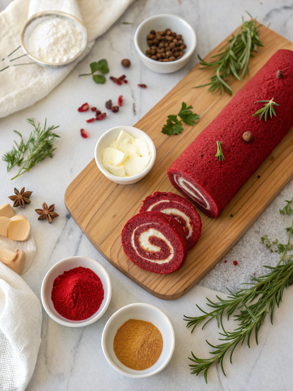 Red Velvet Cake Roll Recipe ingredients