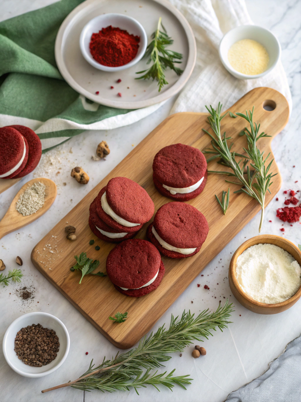 Red Velvet Cookie Sandwiches Recipe ingredients