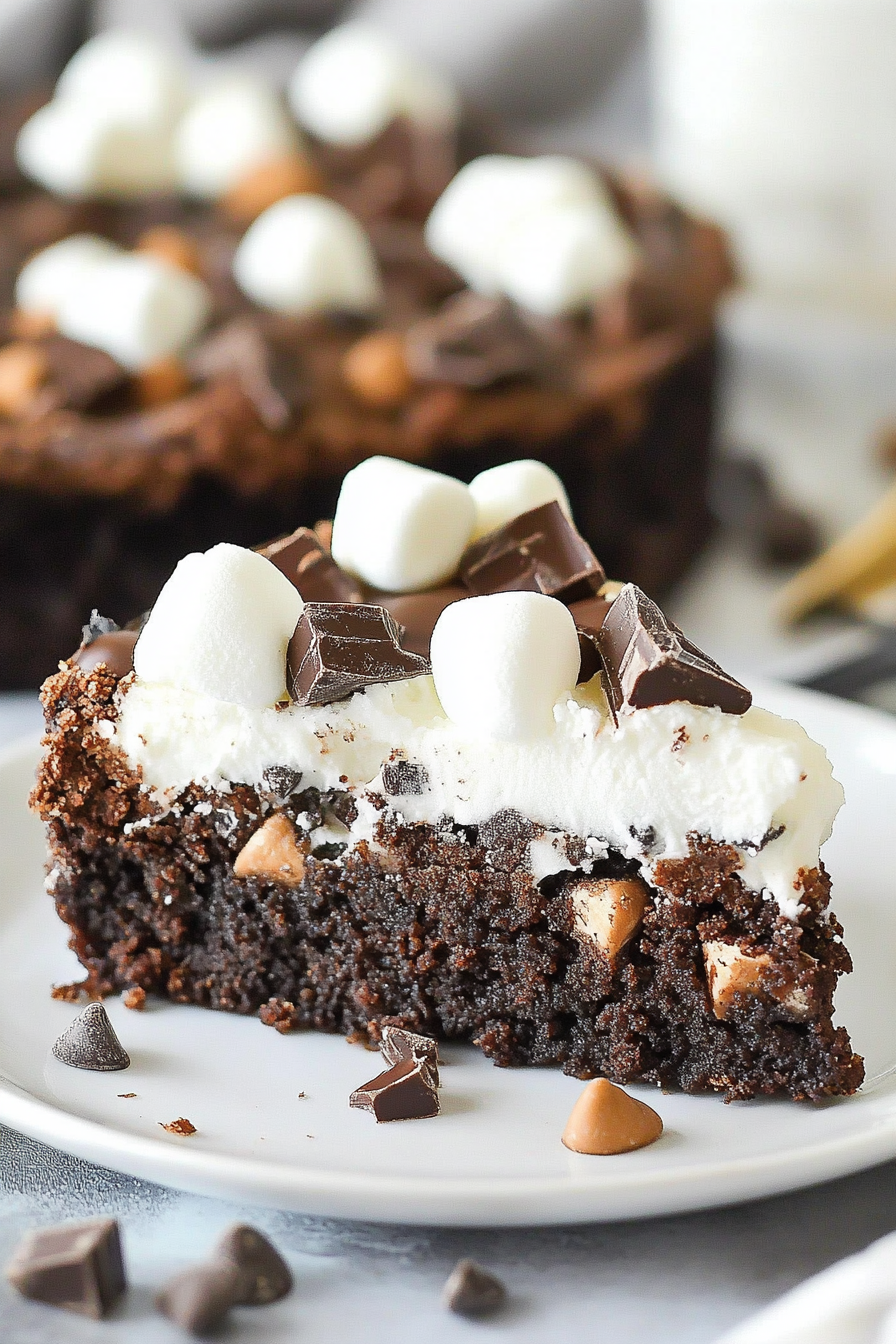 Rocky Road Cookie Cake Recipe: A Delicious Treat Full of Chocolate and Marshmallow Goodness Final Dish Presentation