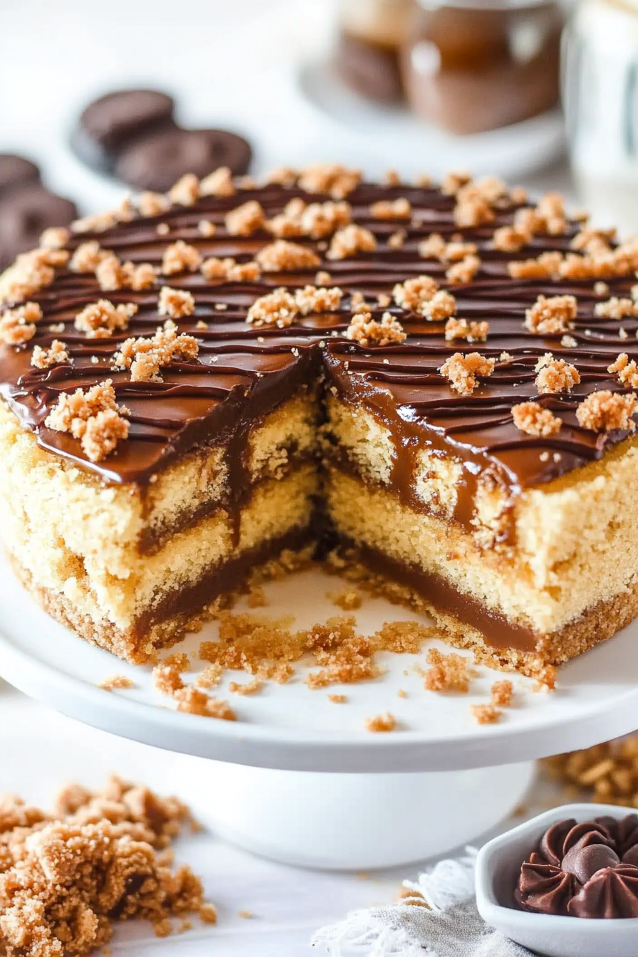 Samoa Cookie Cake Recipe: A Decadent Dessert Inspired by the Classic Girl Scout Favorite Final Dish Presentation