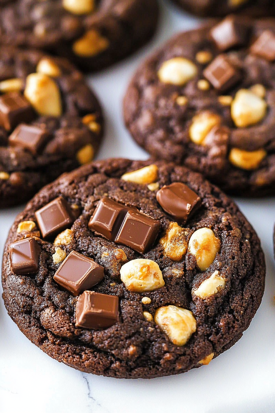 Snickers Chocolate Cookies Recipe Final Dish Presentation