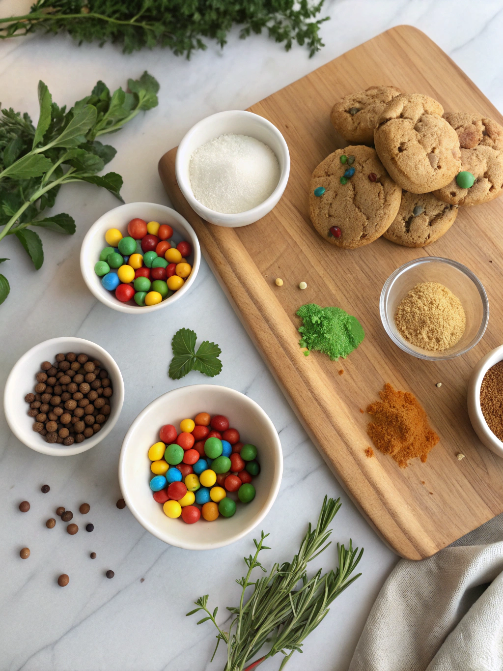 Soft Baked M&M Cookies Recipe ingredients