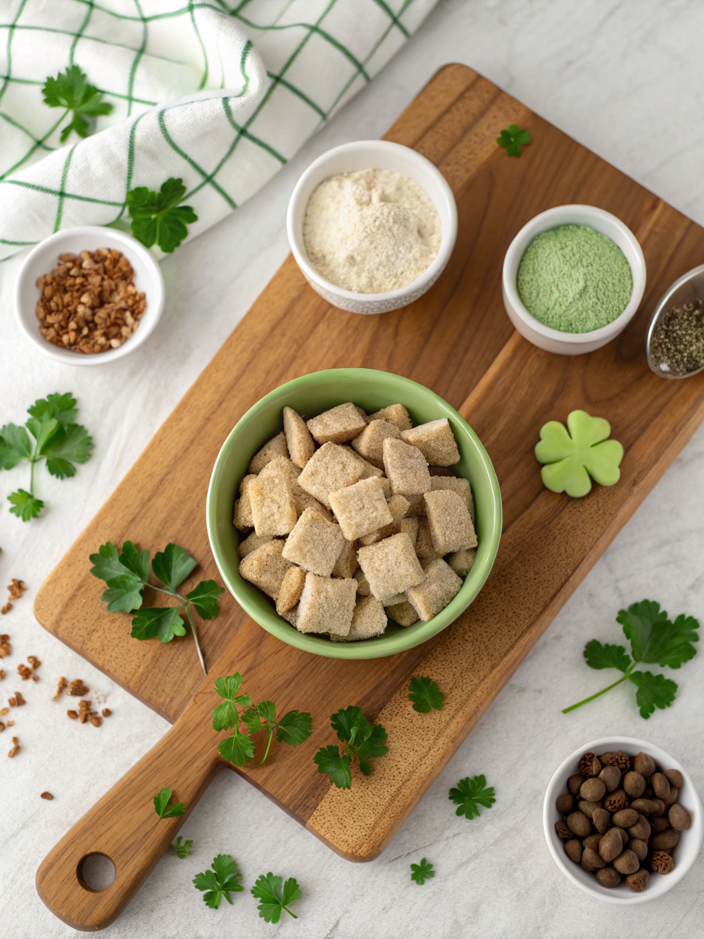St. Patrick's Day Baileys Irish Cream Puppy Chow Recipe ingredients