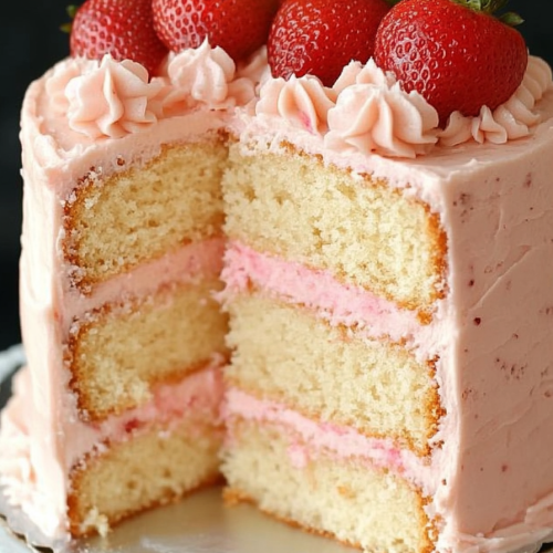 Strawberry Moscato Layer Cake Recipe