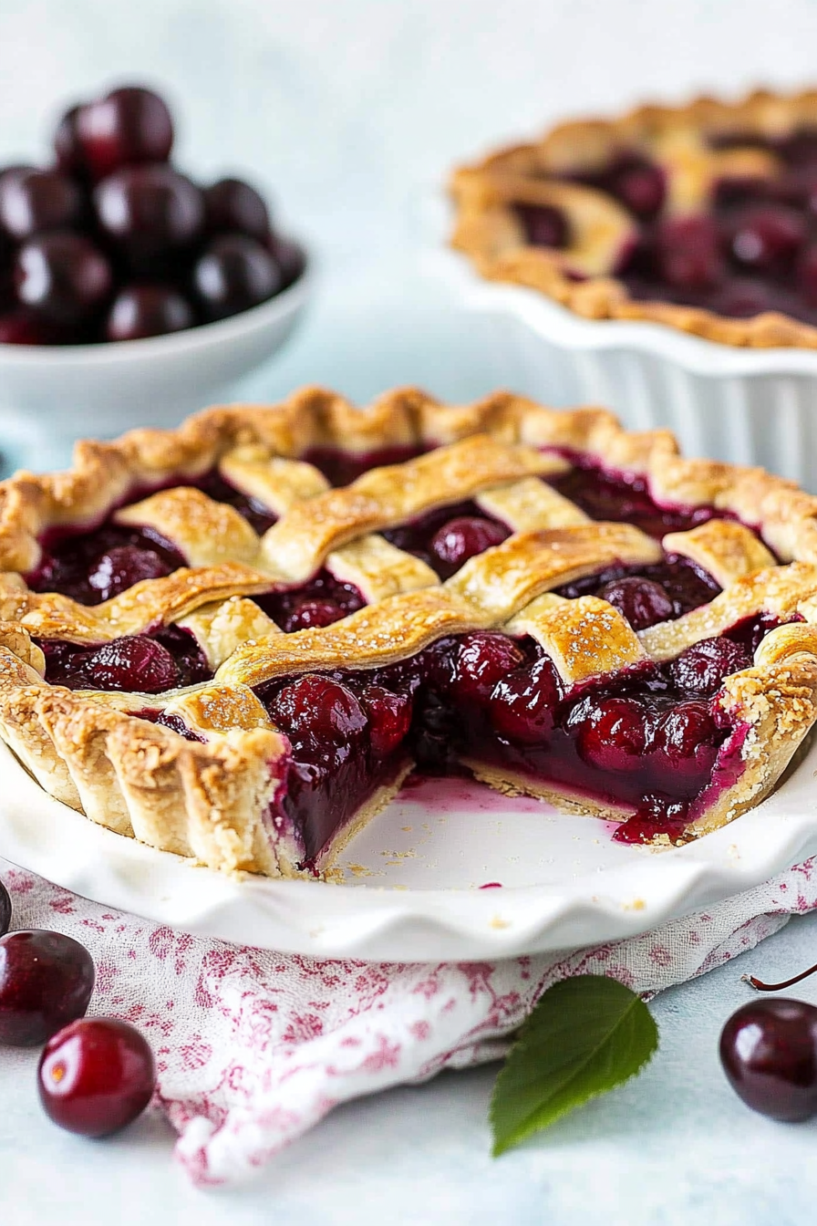 Title: Classic Cherry Pie Recipe  Final Dish Presentation