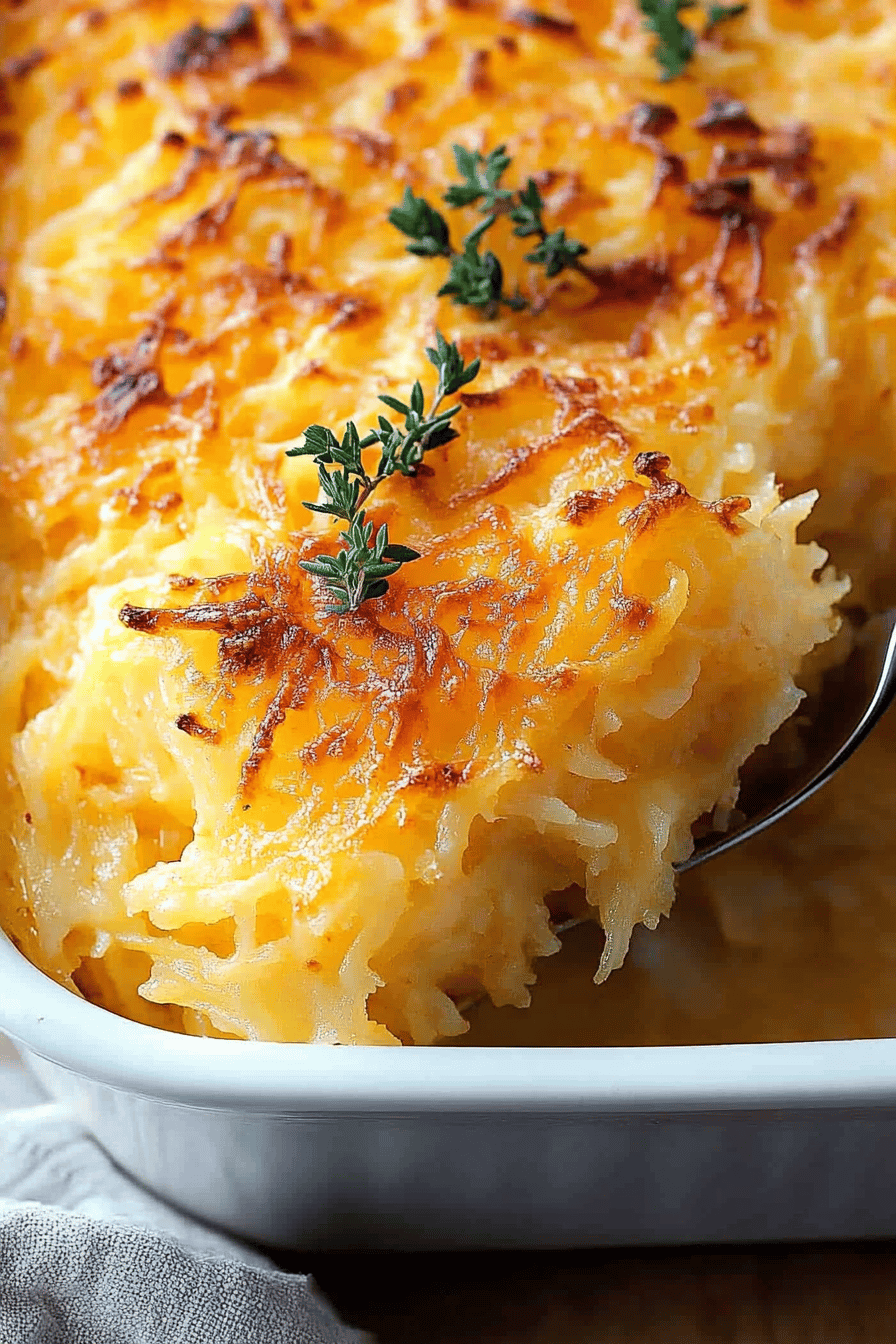 Bake This Perfect Copycat Cracker Barrel Hashbrown Casserole Final Dish Presentation