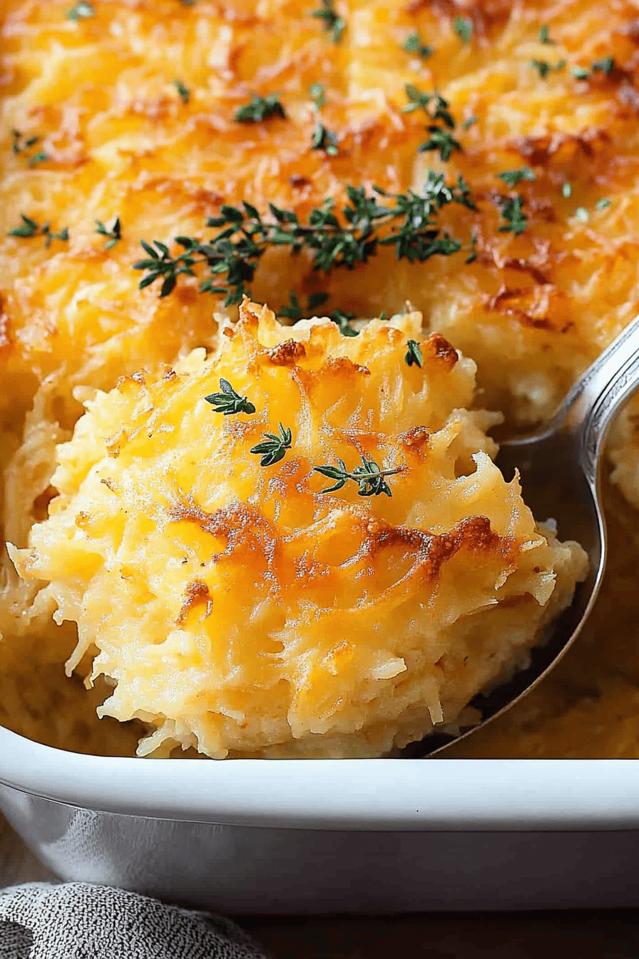 Bake This Perfect Copycat Cracker Barrel Hashbrown Casserole Final Dish Presentation
